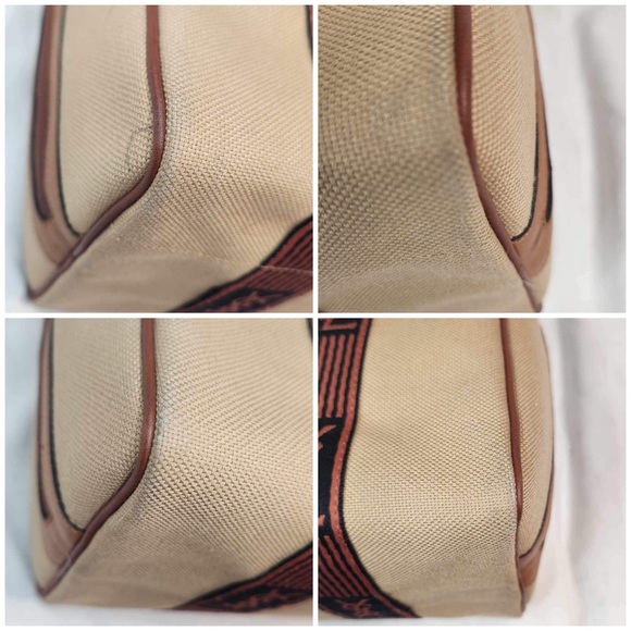 Vintage YSL Yves Saint Laurent Cassandra Logo Bag Canvas Boston Bag - Picture 7 of 13